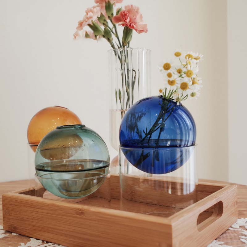 Florist Supply Vases - มินิรอบแจกันดอกไม้ Hydroponic คอนเทนเนอร์ Micro Landscape แก้วนิเวศวิทยาขวดแก้ว