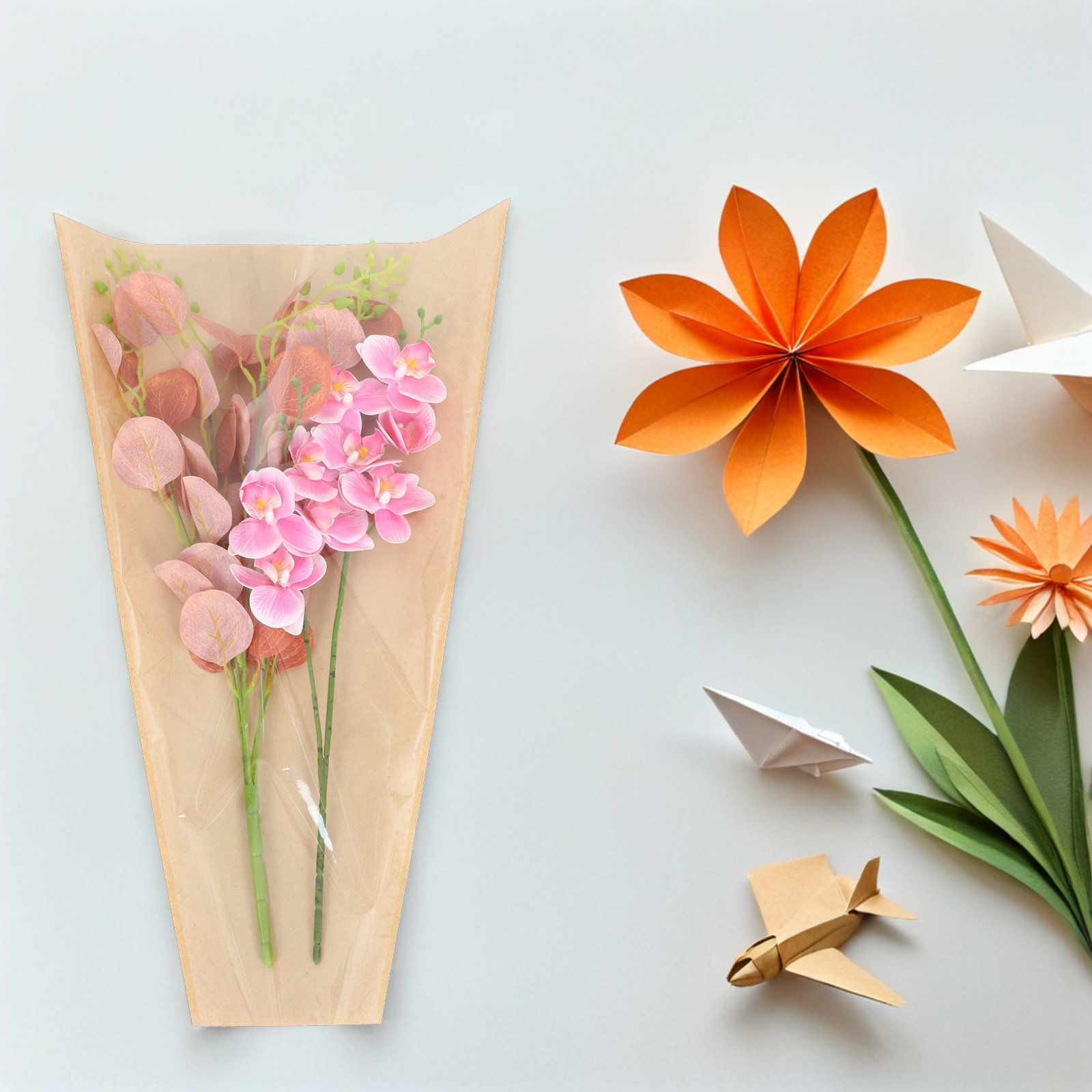 ถุงบรรจุภัณฑ์ดอกไม้คราฟท์ 50 ช - Flower Wrap Kraft บทวิจารณ์และราคา