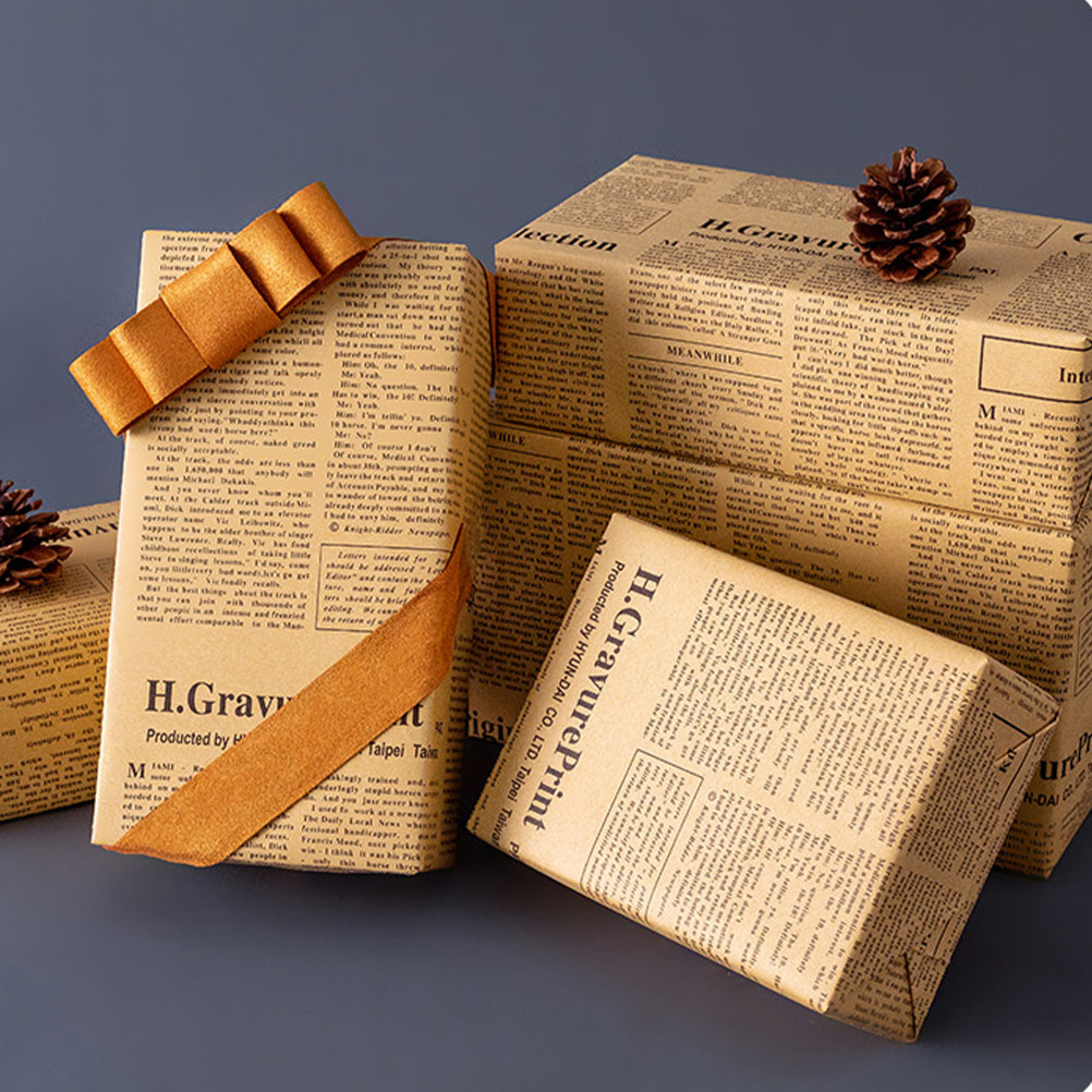 กระดาษห่อของขวัญสไตล์หนังสือพิ - Flower Wrap Kraft บทวิจารณ์และราคา