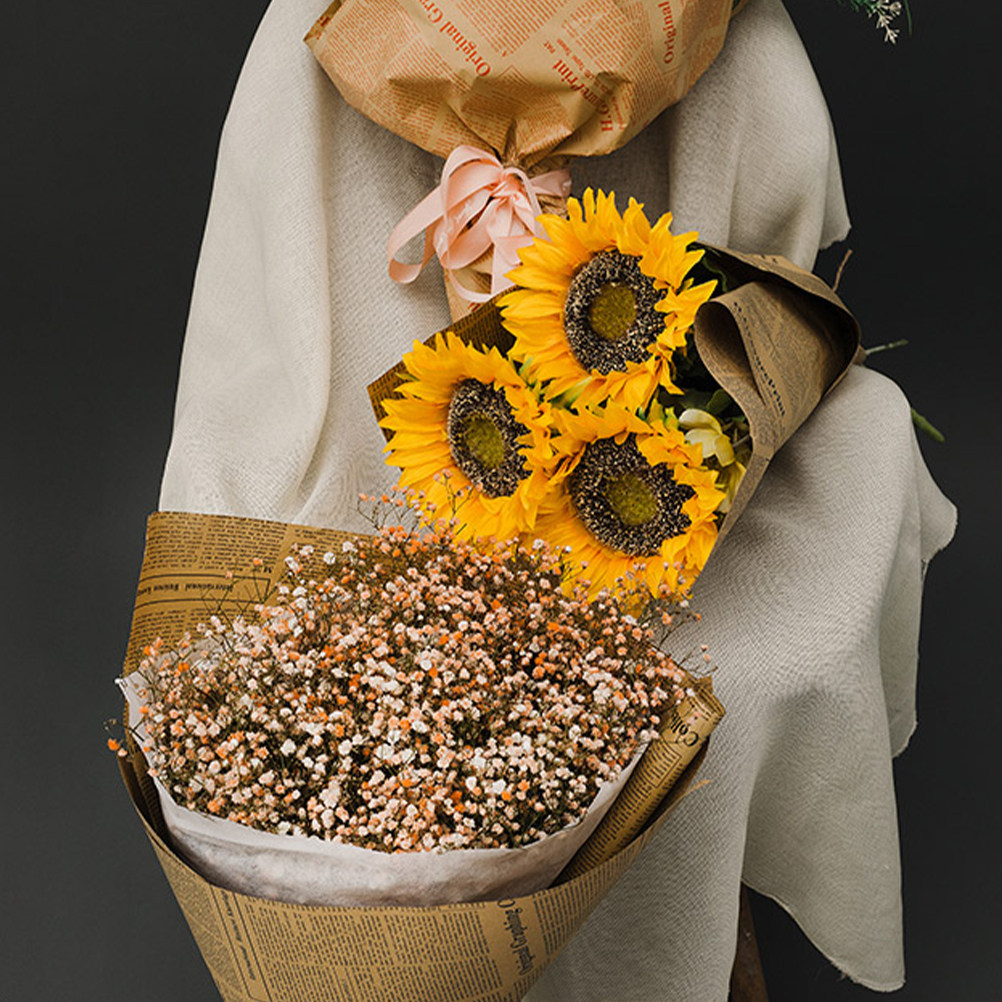 กระดาษห่อของขวัญสไตล์หนังสือพิ - Flower Wrap Kraft บทวิจารณ์และราคา