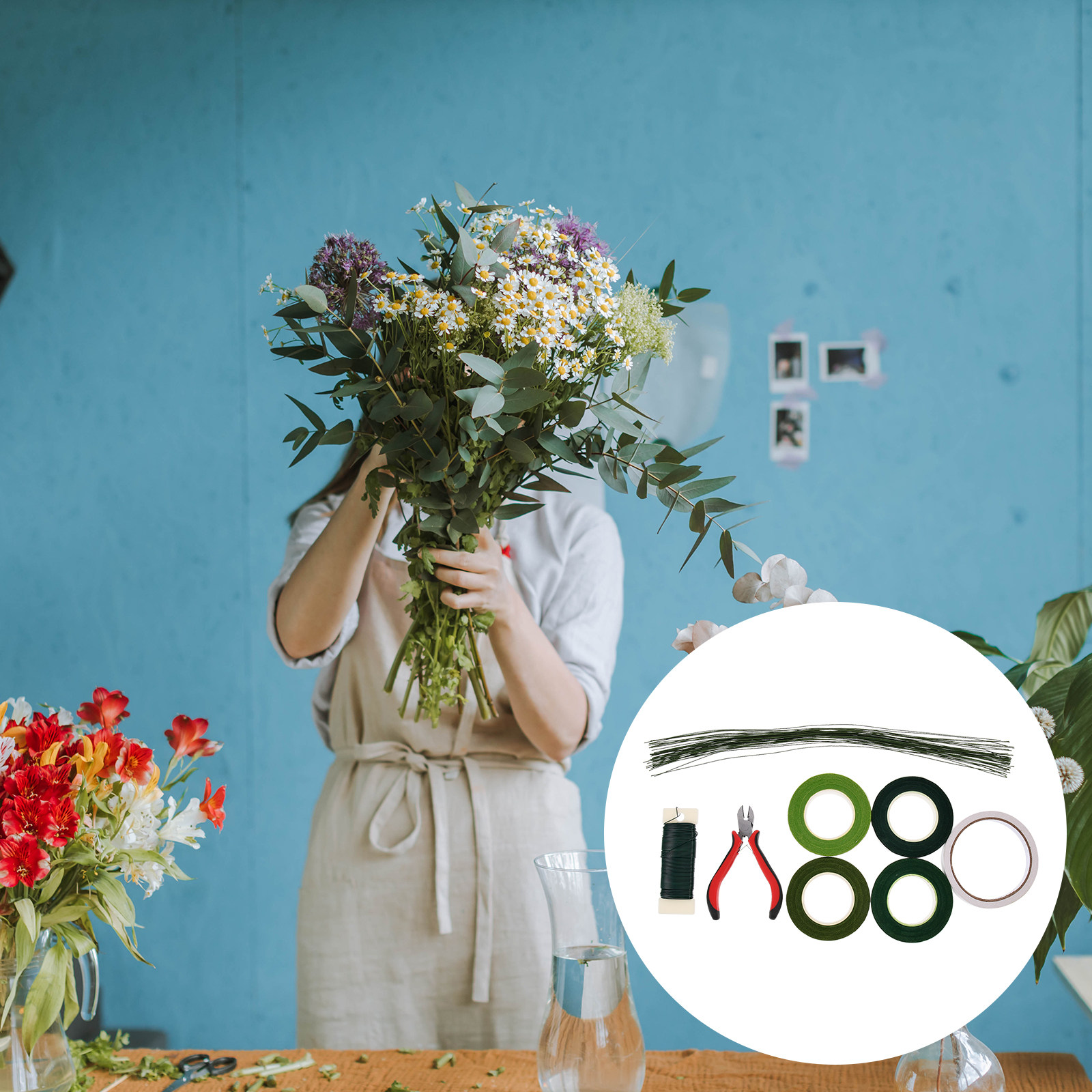 ชุดอุปกรณ์จัดดอกไม้ DIY เทปพัน - Wire Stem Florist บทวิจารณ์และราคา